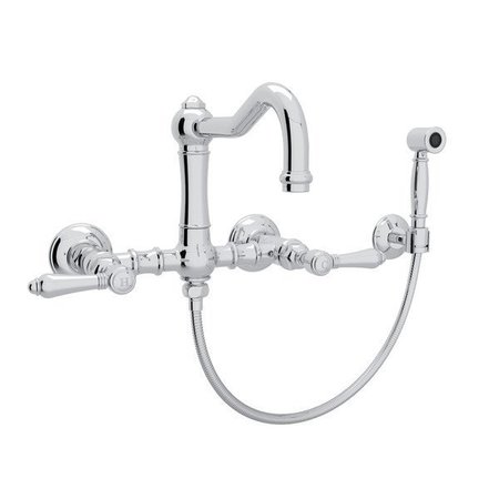 ROHL Wall Mount Bridge Kitchen Faucet With Sidespray And Column Spout A1456LMWSAPC-2
